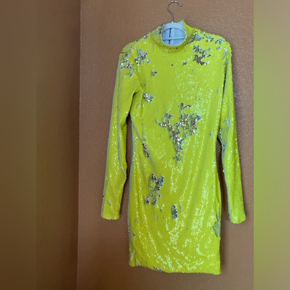 Marcell Von Berlin Yellow Sequin Dress